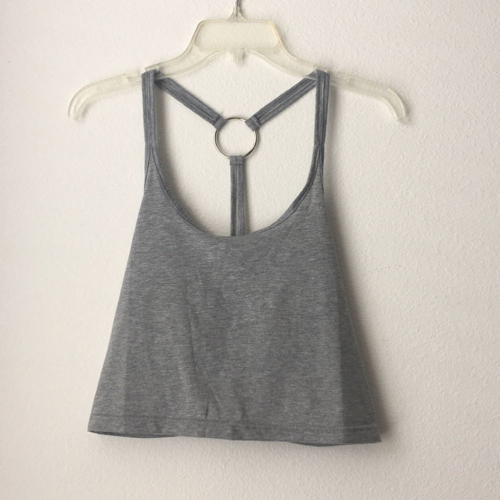 Grey strappy tank